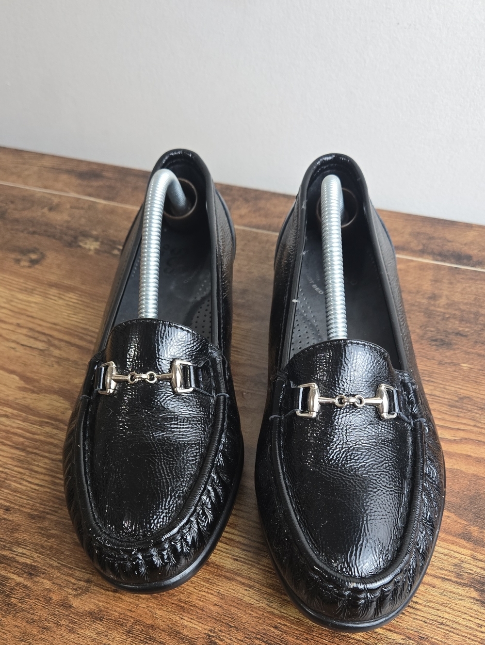 SAS Metro - Black Patent Slip-On Loafers Women's Sz 7.5 Support Comfy Walkers